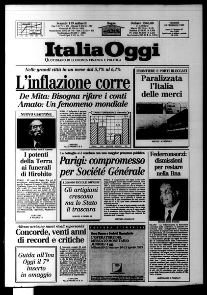 Italia oggi : quotidiano di economia finanza e politica